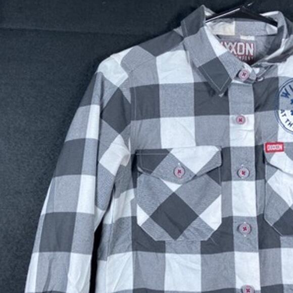 Dixxon Mens Shirt Black White Plaid Flannel The Pinnacle Button Down Small - Picture 4 of 12